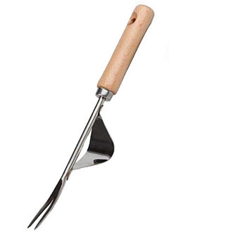 1 Stuk Handleiding Wieder Vork Roestvrij Staal Houten Handvat Tuinieren Wieden Tool Tuin Transplanteren Graven Gereedschappen GT111 Humpback