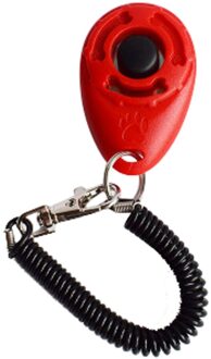 1 Stuk Huisdier Van De Hond Klik Clicker Training Trainer Hulp Wrist Strap Hulp Te Verstelbare Polsband Geluid Keten Hond repeller Rood