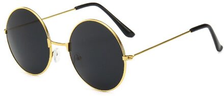1 Stuk Jong Retro Vintage Zonnebril Ronde Metalen Zonnebril Mannen Vrouwen Mode Bril Driver Bril goud kader