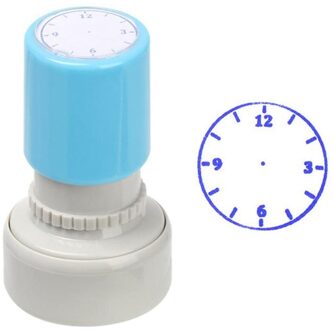 1 Stuk Klok Stempel Leermiddelen Voor Kinderen Leren Horloge Tijd Seal Basisschool blauw 3