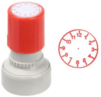 1 Stuk Klok Stempel Leermiddelen Voor Kinderen Leren Horloge Tijd Seal Basisschool rood 2