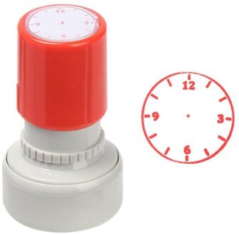 1 Stuk Klok Stempel Leermiddelen Voor Kinderen Leren Horloge Tijd Seal Basisschool rood 3