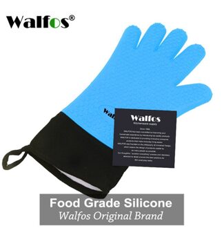 1 Stuk Lange Siliconen Keuken Handschoenen-Bbq Grill Handschoenen Hittebestendige Koken Handschoenen Voor Grillen Magnetron Ovenwanten Handschoenen Blauw