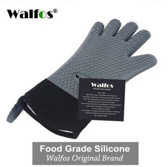 1 Stuk Lange Siliconen Keuken Handschoenen-Bbq Grill Handschoenen Hittebestendige Koken Handschoenen Voor Grillen Magnetron Ovenwanten Handschoenen grijs