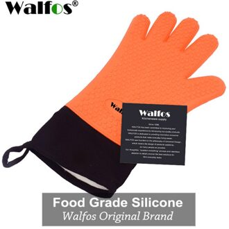 1 Stuk Lange Siliconen Keuken Handschoenen-Bbq Grill Handschoenen Hittebestendige Koken Handschoenen Voor Grillen Magnetron Ovenwanten Handschoenen oranje