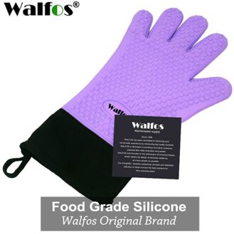 1 Stuk Lange Siliconen Keuken Handschoenen-Bbq Grill Handschoenen Hittebestendige Koken Handschoenen Voor Grillen Magnetron Ovenwanten Handschoenen Paars