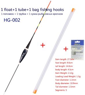 1 Stuk Led Lichtgevende Vissen Float + Haken Verse Water Boei Grote Drijfvermogen Bobber Visserijvlotter Tools Tackle Zonder batterij HG-002 1stuk