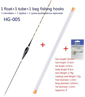 1 Stuk Led Lichtgevende Vissen Float + Haken Verse Water Boei Grote Drijfvermogen Bobber Visserijvlotter Tools Tackle Zonder batterij HG-005 1stuk