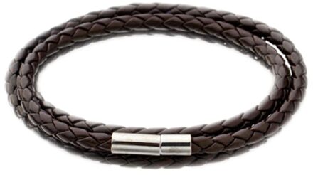 1 Stuk Lederen Multi Lagen Charm Armband Voor Vrouw En Man Zwart Wit Brons Weefde Knit Lange Armband Sieraden CE