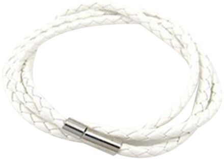1 Stuk Lederen Multi Lagen Charm Armband Voor Vrouw En Man Zwart Wit Brons Weefde Knit Lange Armband Sieraden WT