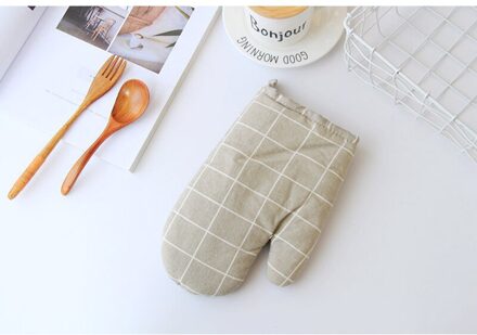 1 Stuk Leuke Antislip Geel Grijs Katoen Mode Nordic Keuken Koken Magnetron Handschoenen Bakken Bbq Pannenlappen Ovenwanten wit