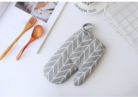 1 Stuk Leuke Antislip Geel Grijs Katoen Mode Nordic Keuken Koken Magnetron Handschoenen Bakken Bbq Pannenlappen Ovenwanten