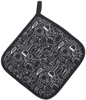 1 Stuk Leuke Antislip Zwart Rood Katoen Mode Nordic Keuken Koken Magnetron Bakken Bbq Potholders