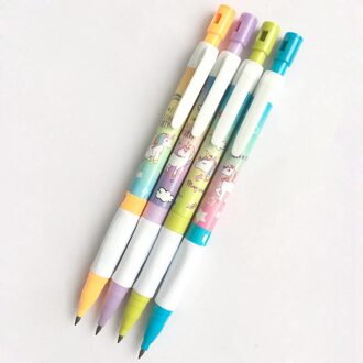 1 stuk Leuke Regenboog Eenhoorn Mechanische Potlood Met Puntenslijper Automatische Pen Voor Kid School Office Supply Kleur Willekeurige