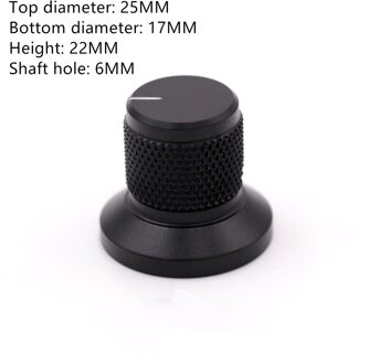 1 Stuk Matte Zwart Aluminium Cilindrische Rasterpatroon Audio Systeem Diy Knoppen, Diameter 25Mm, hoogte 22Mm