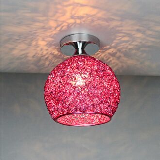 1 Stuk Moderne Led Opknoping Plafondlamp Kleurrijke E27 Hanglamp Voor Slaapkamer Kinderkamer Balkon Gangpad Gang rood