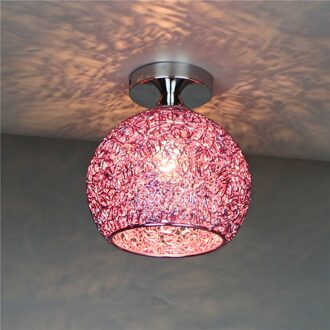 1 Stuk Moderne Led Opknoping Plafondlamp Kleurrijke E27 Hanglamp Voor Slaapkamer Kinderkamer Balkon Gangpad Gang roze