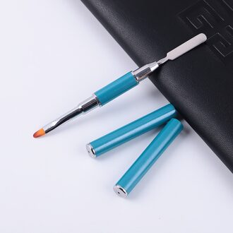 1 Stuk Nail Art Gel Pen Dual-Gebruik Geschilderd Fototherapie Pen Extension Gel Pen Tweekoppige Nail Pen embossing Stick Nail Borstel meer blauw