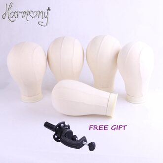 (1 Stuk/partij) harmonie 21 "22"/23 "/24"/25 "Zwarte Poly Canvas Hoofd Bedekt piepschuim Canvas Kurk Schuim Hoofd Voor Pruik Maken wit kleur