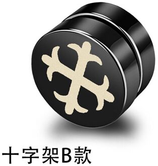 1 Stuk Patroon Magneet Hoepel Oorbellen Geen Oor Gat Populaire Liefhebbers Sieraden Mannen Eenvoudige Accessoires Mode Goedkope