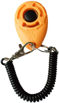 1 stuk Pet Kat Hond Training Clicker Plastic Honden Klik Trainer Hulp Te Verstelbare Polsband Geluid Sleutelhanger # Geel