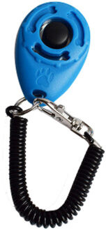 1 stuk Pet Kat Hond Training Clicker Plastic Honden Klik Trainer Hulp Te Verstelbare Polsband Geluid Sleutelhanger # lucht blauw