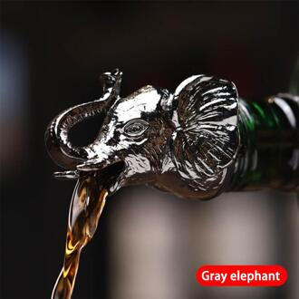 1 Stuk Roestvrij Staal Wijn Stop Voor Fles Bier Drank Kurk Vacuüm Champagne Stop Keuken Accessoires Bar Gereedschap zwart olifant