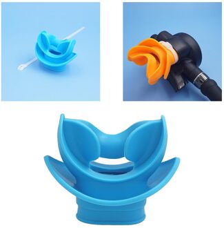 1 Stuk Scuba Duiken Siliconen Comfort Bite Mondstuk Vervanging Gear Voor Regulator Buis Accessoires blauw
