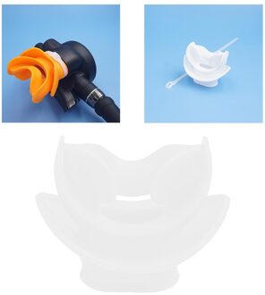 1 Stuk Scuba Duiken Siliconen Comfort Bite Mondstuk Vervanging Gear Voor Regulator Buis Accessoires wit