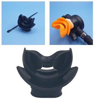 1 Stuk Scuba Duiken Siliconen Comfort Bite Mondstuk Vervanging Gear Voor Regulator Buis Accessoires zwart