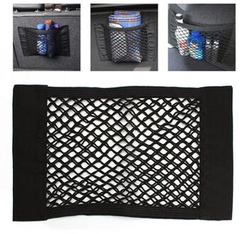 1 Stuk Sterke Magic Tape Car Seat Terug Storage Mesh Netto Zak Bagage Holder Pocket Sticker Auto Styling Seat Opslag tas 40Cm * 25Cm