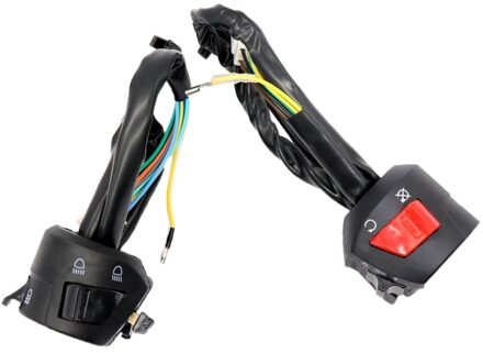 1 Stuk Zwart Rood Motorfiets Stuur Schakelaar 7/8 ''Motorcycle Stuur Licht Op Off Mistlamp Schakelaar