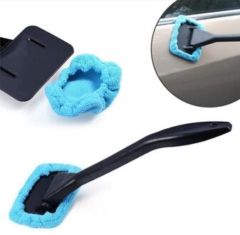1 Stuks 13 Inch Afneembare Ruitenwisser Reinigingsborstel Microfiber Borstels Met Doek Pad Car Cleaning Tool Borstel lucht blauw