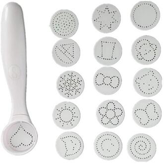 1 Stuks 16 Patronen Magic Spice Lepel Elektrische Koffie Stencils Koffie Decor Draagbare Koffie Cake Voedsel Piping Lepels Snelle Levering Paars