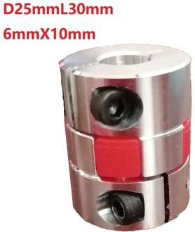 1 stuks 6X10 D25L30 Aluminium As pruimenbloesem Koppeling Motor Connector Flexibele as