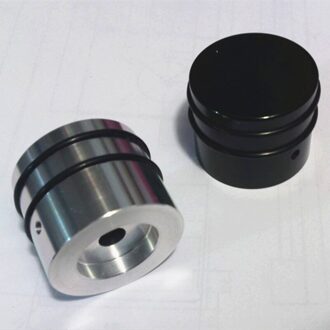 1 Stuks Alle Aluminium Knop Cilindrische Audio Systeem Diy Knoppen, Diameter 30Mm, hoogte 25Mm (Zilver Zwart)