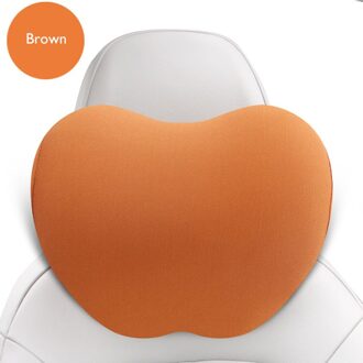1 Stuks Auto Hoofdsteun Nekkussen Voor Auto Seat Stoel Memory Foam Katoen Mesh Kussen Stof Cover Soft Head Rest reizen Ondersteuning bruin
