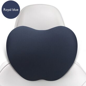 1 Stuks Auto Hoofdsteun Nekkussen Voor Auto Seat Stoel Memory Foam Katoen Mesh Kussen Stof Cover Soft Head Rest reizen Ondersteuning koninklijk blauw