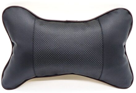 1 Stuks Auto Hoofdsteun Nekkussen Voor Auto Seat Stoel Memory Foam Katoen Mesh Kussen Stof Cover Soft Head Rest reizen Ondersteuning PU leer zwart