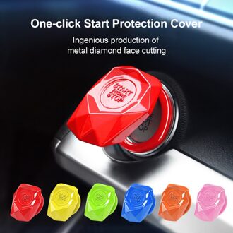 1 Stuks Auto Motor Start Knop Cover Contactslot Vervangen Bescherming Cover Sticker Decor Drukknop Decoratie Auto Interieur willekeurig