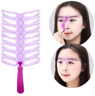 1 Stuks Brow Stencils 8 In1 Grooming Shaping Evenwichtige Wenkbrauw Kaarten Sjabloon Wenkbrauw Tekening Kaart Brow Make-Up Stencil TSLM1