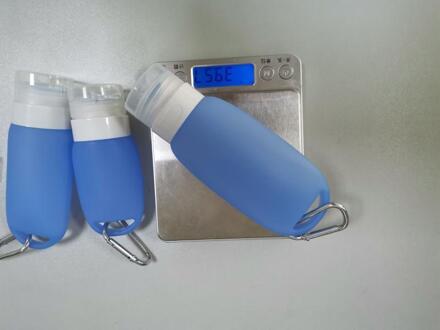 1 Stuks Draagbare Siliconen Hervulbare Fles Lege Reizen Verpakking Druk Voor Lotion Shampoo Cosmetische Squeeze Containers blauw 90ml