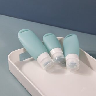1 Stuks Draagbare Siliconen Hervulbare Fles Lege Reizen Verpakking Druk Voor Lotion Shampoo Cosmetische Squeeze Containers groen 90ml