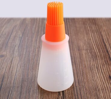 1 Stuks Draagbare Siliconen Olie Fles Met Borstel Grill Olie Borstels Vloeibare Olie Gebak Keuken Bakken Bbq Gereedschap Keuken Gereedschap voor Bbq oranje