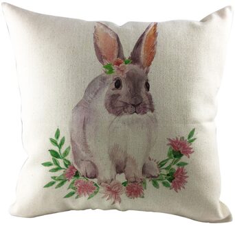 1 Stuks Easter Bunny Print Kussensloop Woonkamer Sofa Decoratie Kussen Wasbare Bibliotheek Cafe Vierkante Kussensloop