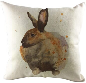 1 Stuks Easter Bunny Print Kussensloop Woonkamer Sofa Decoratie Kussen Wasbare Bibliotheek Cafe Vierkante Kussensloop