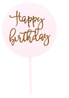 1 Stuks Gelukkige Verjaardag Acryl Cake Topper Dessert Bakken Party Decoratie Roze Blauw Jongen Of Meisje Geslacht Onthullen Cupcake Topper 3