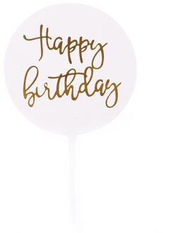 1 Stuks Gelukkige Verjaardag Acryl Cake Topper Dessert Bakken Party Decoratie Roze Blauw Jongen Of Meisje Geslacht Onthullen Cupcake Topper 4