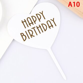 1 Stuks Gelukkige Verjaardag Acryl Cake Topper Dessert Bakken Party Decoratie Roze Blauw Jongen Of Meisje Geslacht Onthullen Cupcake Topper 8