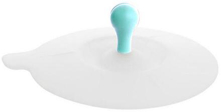 1 stuks Leuke hartvormige Kan Clip Lepel Beker Deksel 10.5 cm Siliconen Afdichting Stofkap Voor keramische Plastic Mok Blauw